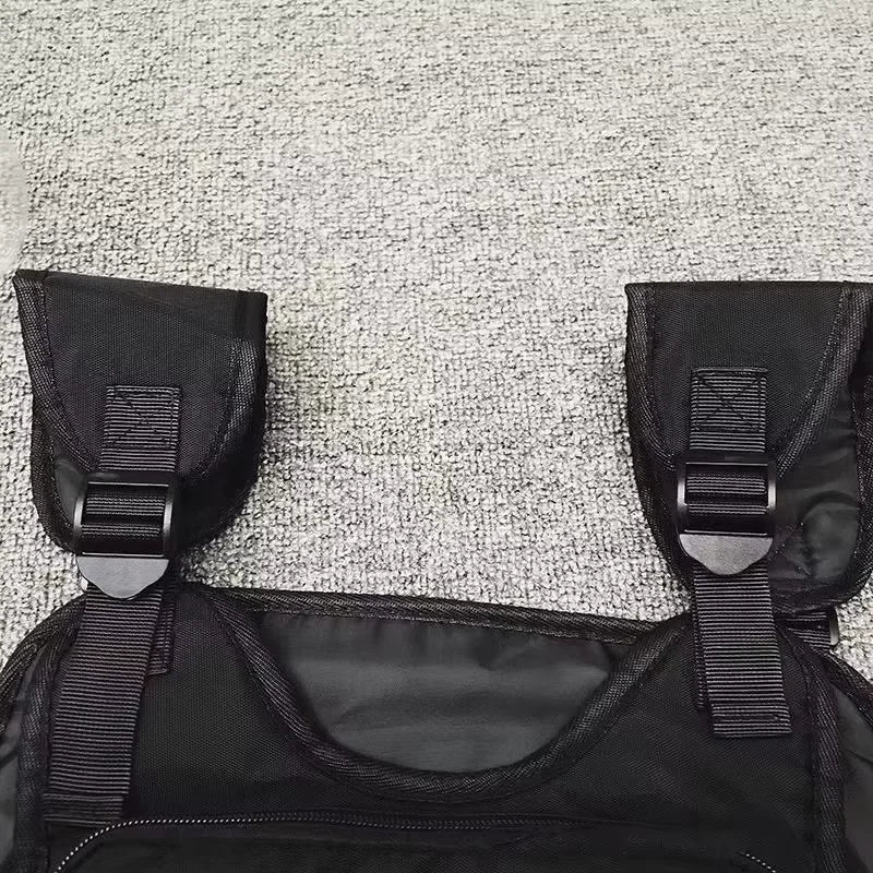 Tactical Chest Bag Outdoor Sports Vest Bag Adjustable Strap Utility Chest Pack Multi-Pocket Waist Fanny Pack for Cycling Hiking