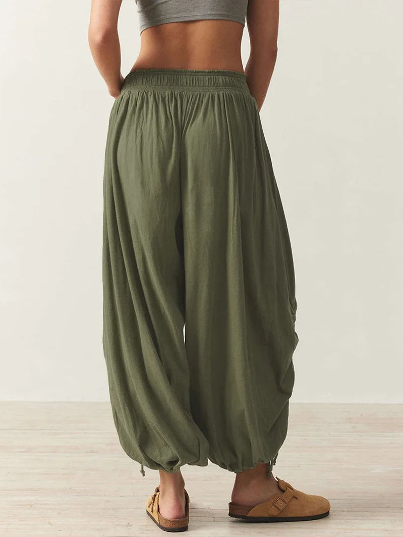 2026 New Drawstring Lantern Pants Women's Casual High Waist Loose Trousers Spring Summer Fashion Streetwear Female Joggers Pants