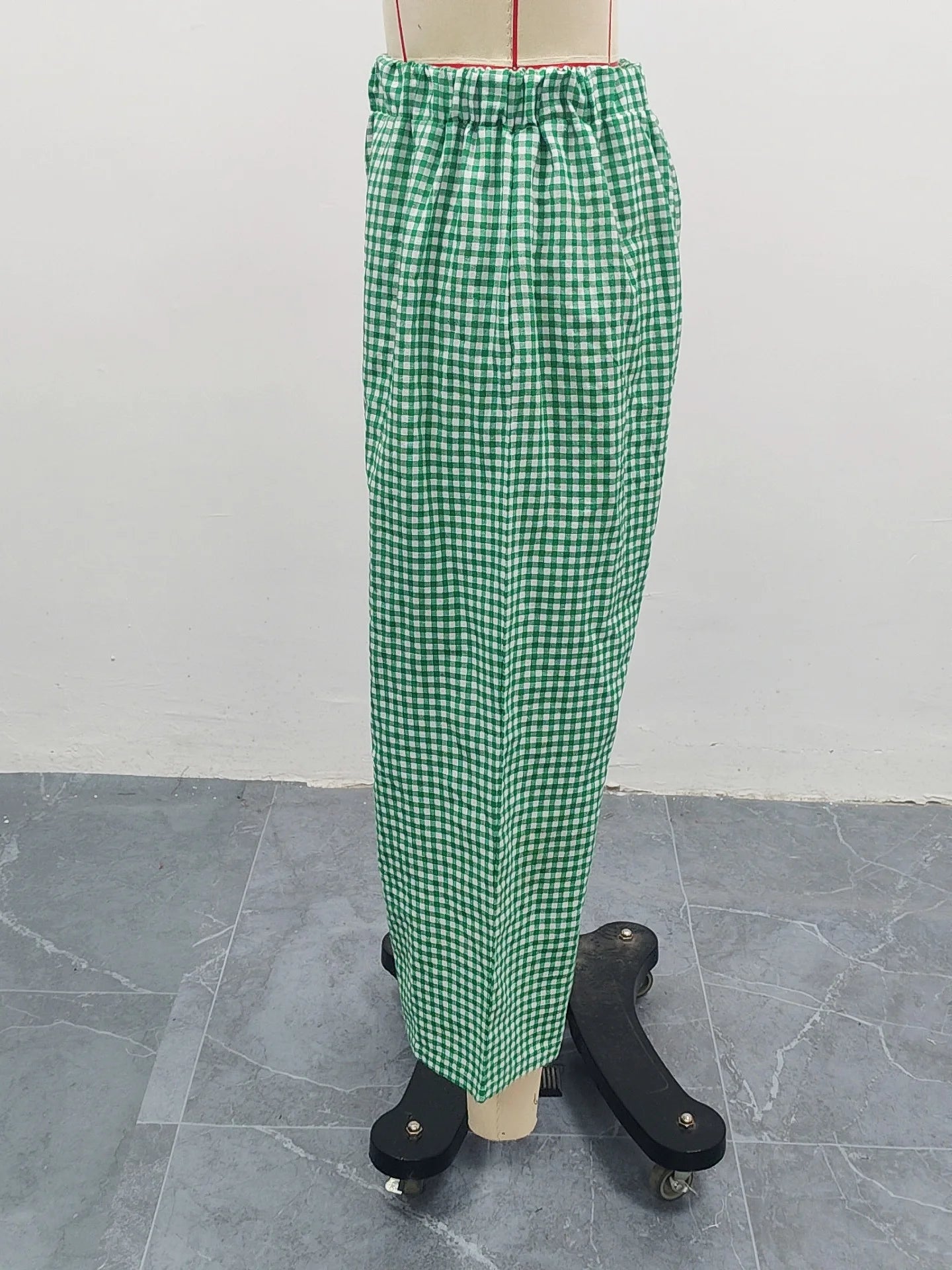Women's Casual Plaid Wide Leg Pants Summer New Loose Slimming Lazy Long Trousers Comfortable Loose Fit High Waist Pants 2025