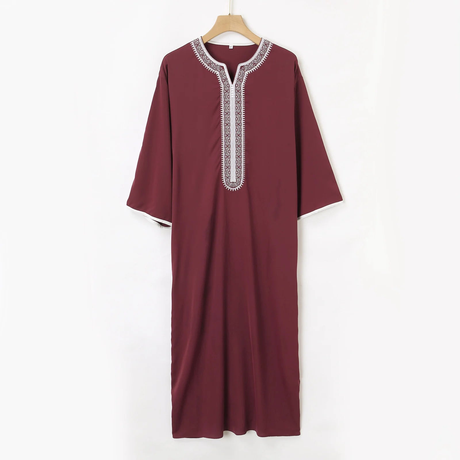 Islam Kaftan Muslim Men Clothing Moroccan Caftan Hand Embroidered Loose and Breathable Djellaba Abaya Thobe for Men Summer 2024