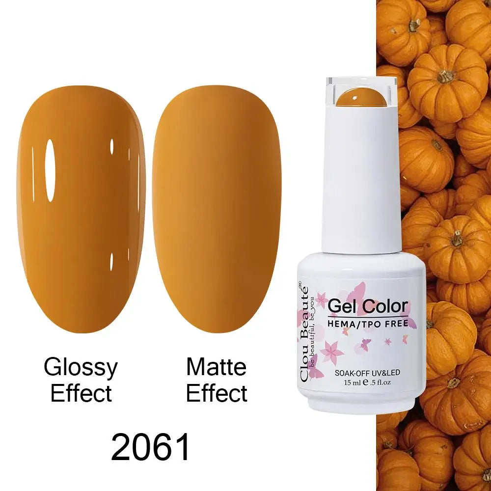 Clou Beaute HEMA TPO FREE Caramel Brown Wine Red Coffee Gel Nail Polish High Pigment Autumn Nail Art Full Coverage UV Varnish
