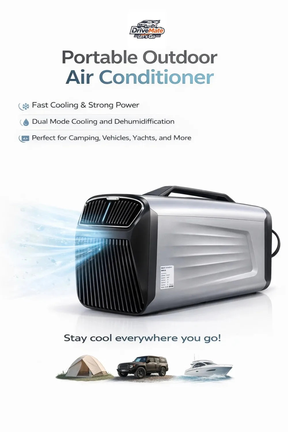 Hot Sale New Portable  Air Conditioner – 5200 BTU  with Power Station Support Great for Camping  RV Travel and Outdoor Use
