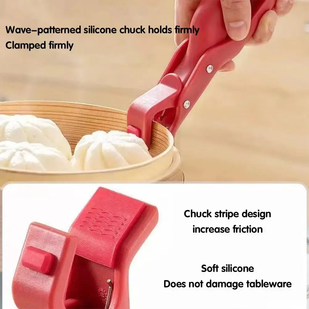 Non-Slip Stainless Steel Bowl Clip Anti-Hot Plate Gripper Portable Dish Lifter Holder for Hot Pot Pan Kitchen Gadgets Cooking To