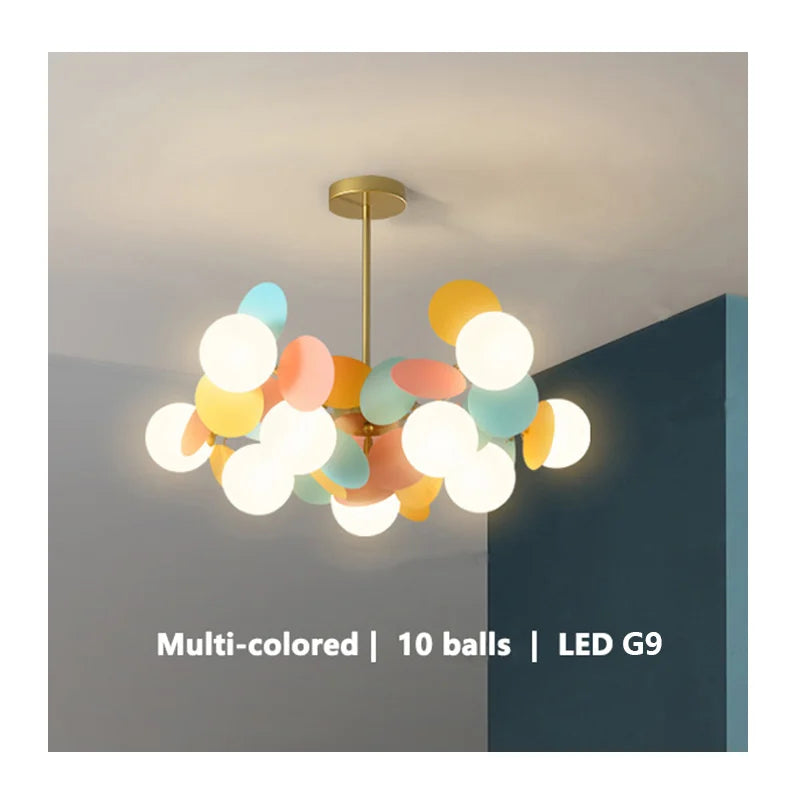 Colourful Branch Chandelier for Bedroom Living Room Acrylic Hanging Lamps Lustre Mood Ceiling Light Modern Led Chandeliers