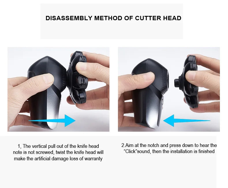 6-In-1 Electric Head Shaver for Bald Men 7 Blades Floating Razor Hair Trimmer USB Recharge LED Display Beard Shavers Waterproof