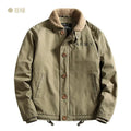 Windbreaker Parka Winter Jackets for Men Fleece Thicken Warm Corduroy Jackets Male Fashion Single Breasted Coats Thermal jackets