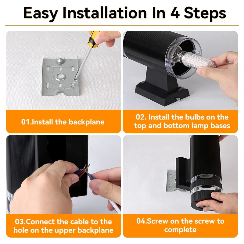 Street Wall Light Outdoor Waterproof LED E27 Bulb External Facade Decor Stairs Lights Entrance Fixture Home Decorative Lamp Wall