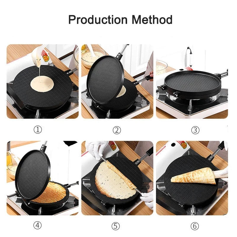 Nonstick Egg Roll Waffle Maker, Cake Mold, Home Bakeware, DIY Mini Ice Cream Cone Tool, Baking Pastry Utensils, Kitchen Supplies