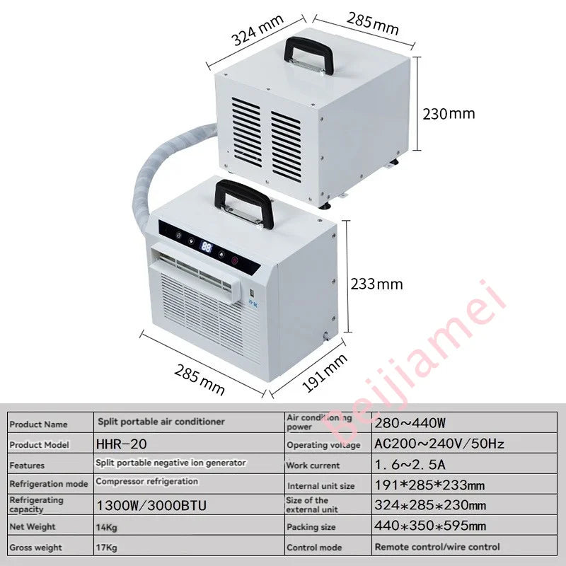 Air Conditioner Mini Mobile Split Portable Air Conditioner Caravan Camping Air Conditioner 3000BTU/H With Remote Control