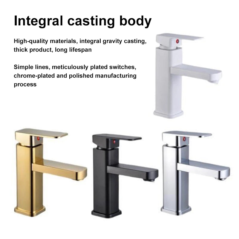 Stainless Steel Bathroom Faucet with Hot And Cold Water Outlet Valves Versatile Sink Faucet for Bathroom Cabinet And Basin
