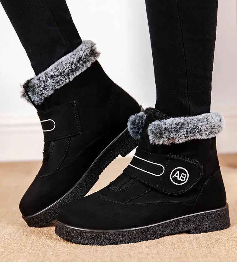 Women's Boots Super Warm Ankle Boots For Women Fur Shoes Winter Shoes Woman Snow Boots For Winter Low Heels Shoes Botas Mujer