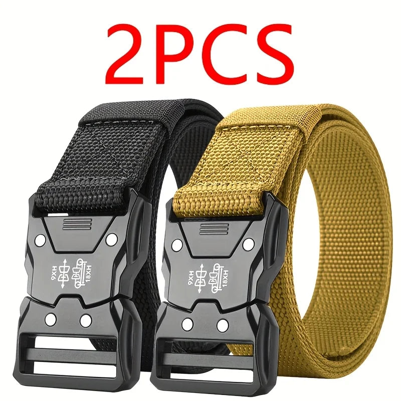 2 men's elastic quick opening training belts - durable, stylish and casual style, perfect for outdoor sports - adjustable and co