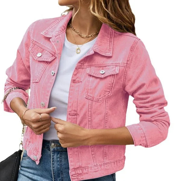2025 Fashion Slim Fit Lapel Denim Jacket Europe and America