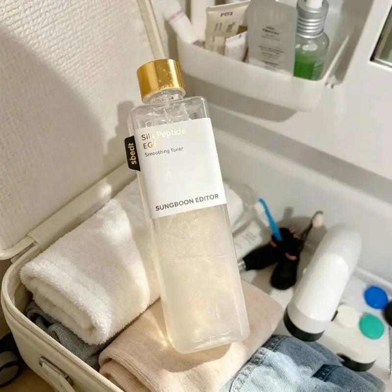 Silk Peptide EGF Smoothing Toner Facial Intensive Gold Pearl Ceramide Capsules Lock‑in Moisture Hydrating Essence Basic Skincare