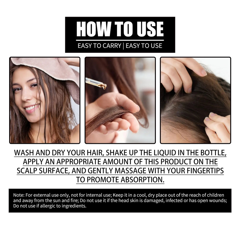 Biotin Hair Oil Collagen Scalp Serum Strengthening Treatment Natural Rosemary Ginseng Extract Thicker Hair Care Essential Oil