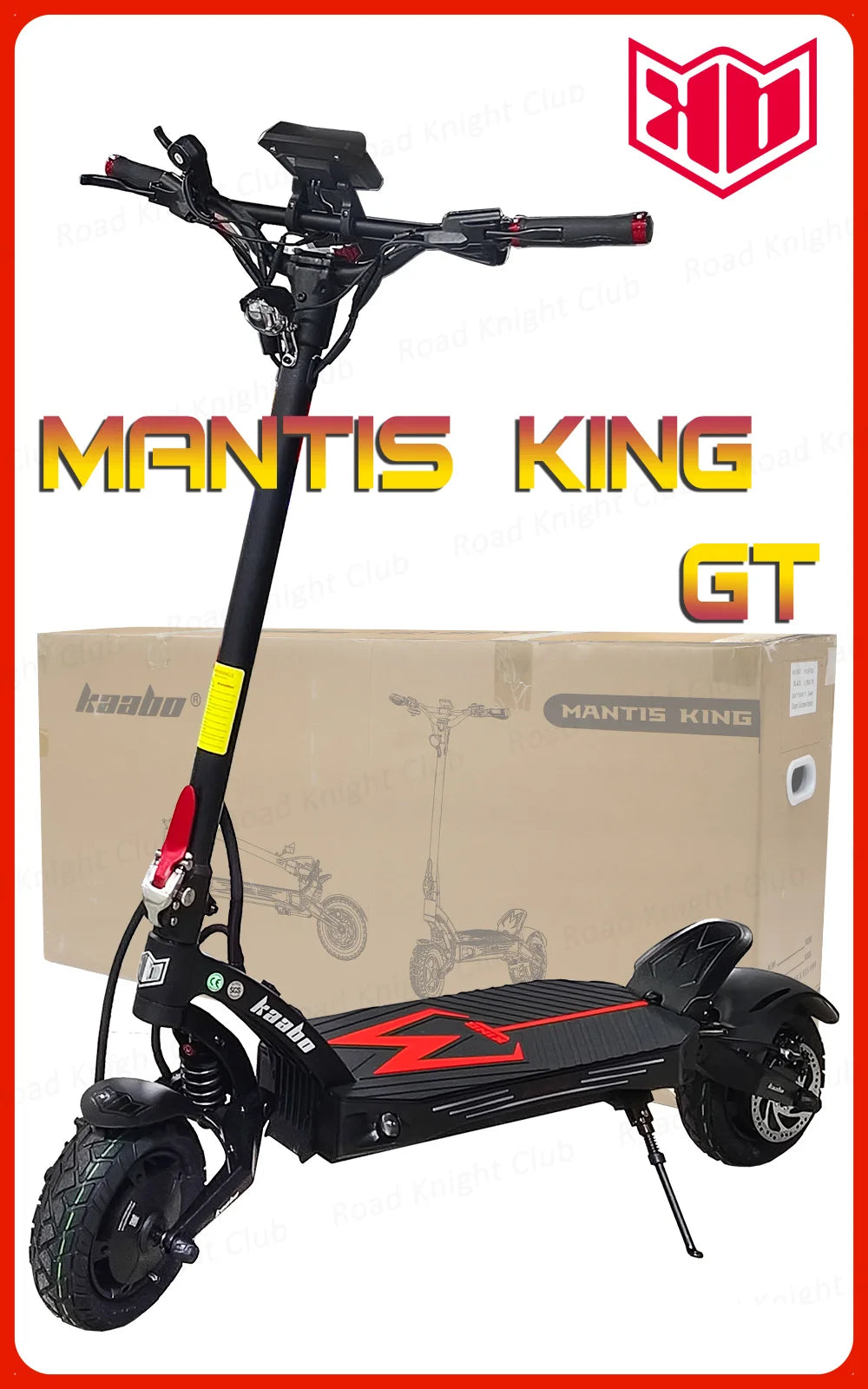 KAABO Mantis King GT 60V 24Ah Battery 1100W*2 Motor 70km/h Full Hydraulic Brake Central Display IPX5 WaterProof Electric Scooter