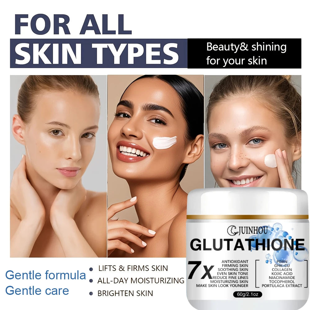 JUINHOU Glutathione Face Cream Hydrating Moisturizing Facial Lotion For Dull Uneven Rough Tired Skin Anti‑oxidant Daily Care