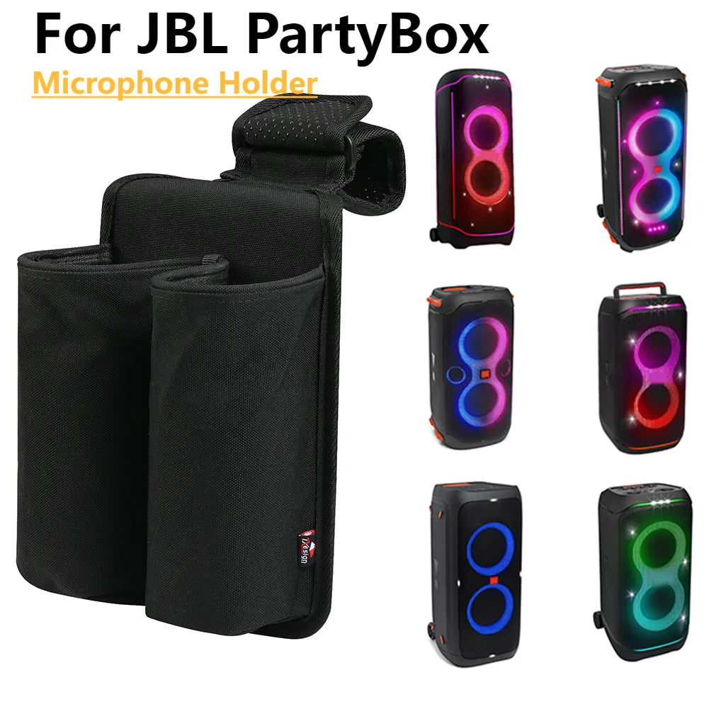 Microphone Carrying Case Mic Hanger Storage Holder Bag Mic Organizer for JBL PartyBox 110/120 Wireless Microphone Accessories
