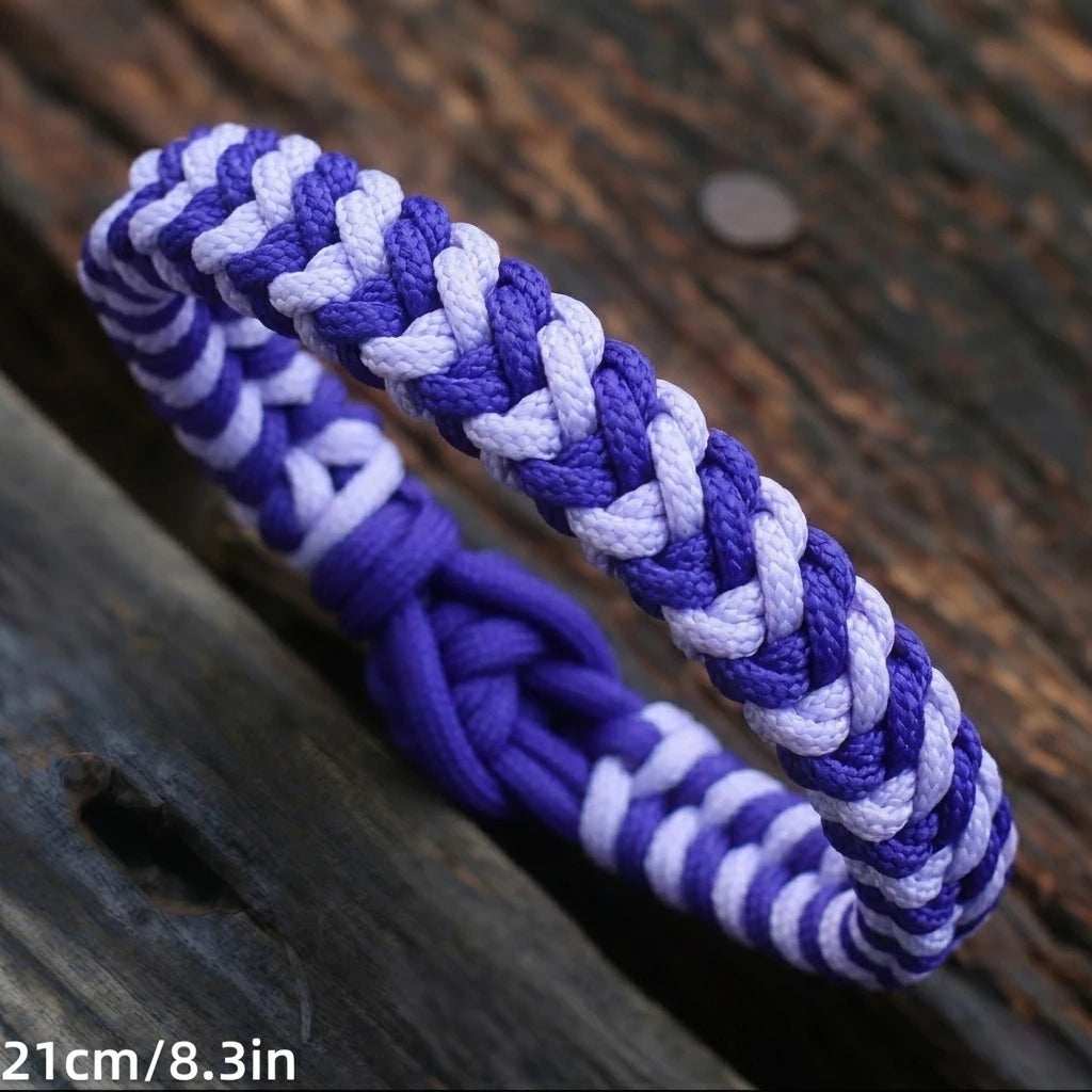 Paracord Survival Bracelet for Men Women, Handmade Tactical Outdoor Rope, Adjustable Hiking Camping Gear