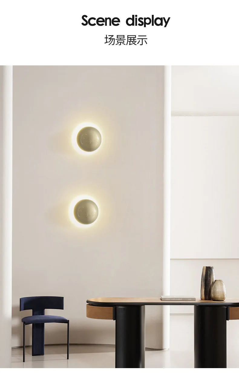 Modern Led Wall Lamp Red Round Metal Wall Lights for Bedroom Living Room Corridor Ceiling Lamp Designer Cream Decorative Room