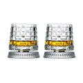 2PCS Whiskey Glasses Rotating Whisky Glass With Glass Base 360 Rotate Degrees Crystal Rum Glass For Cocktail Party Drinking Gift