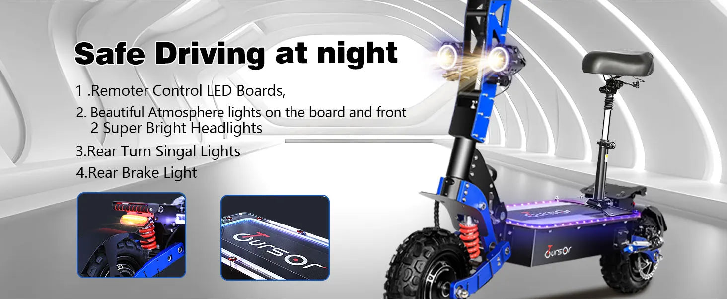 E8P 6000W Dual Motor 60V 40AH Electric Scooter 11 inch Off-Road Tyres with Seat Max Speed 85-90km/hLCD Display Foldable Escooter