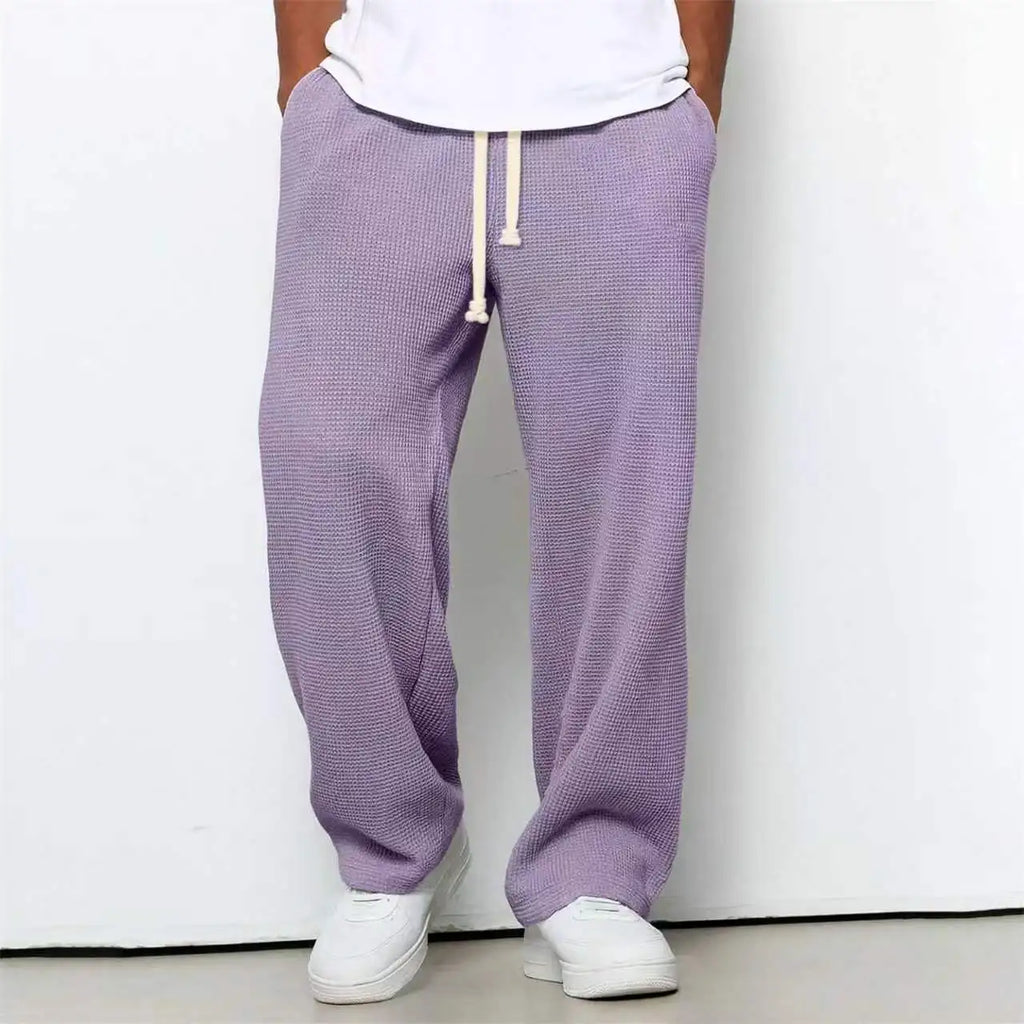 Mens Loose-fit Straight-leg Casual Pants Fashion Korean Wide-leg Sweatpants Outdoor Comfortable Lightweight Long Pants for Male