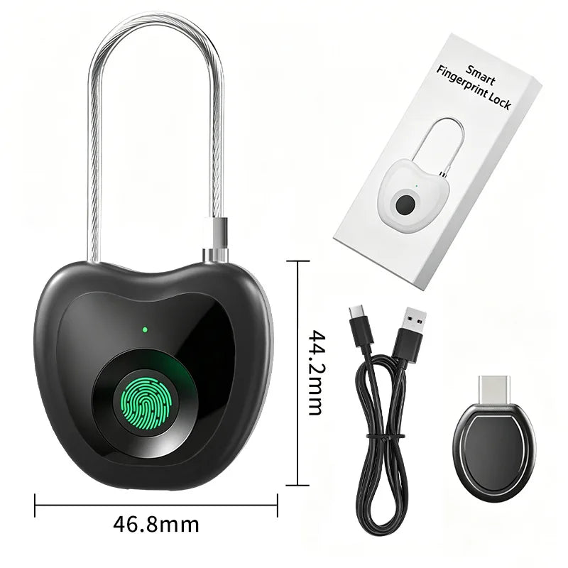 Smart Fingerprint Padlock Biometric Intelligent Lock Dormitory Home Protection Outdoor Cabinet Warehouse Extended Security Lock