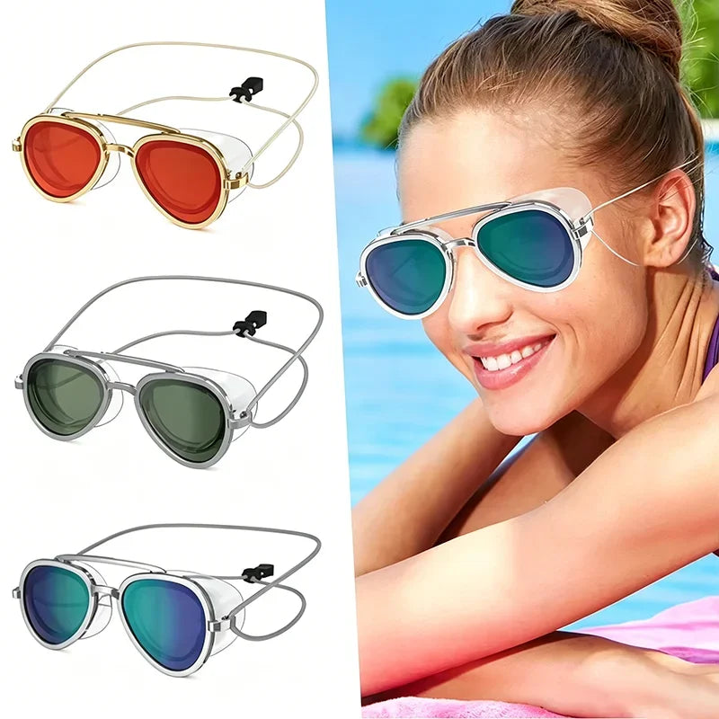 Fashionable Sun Protection Glasses Men's and Women's Outdoor Travel Adjustable Drawstring Full Angle Silicone Surfing Glasses