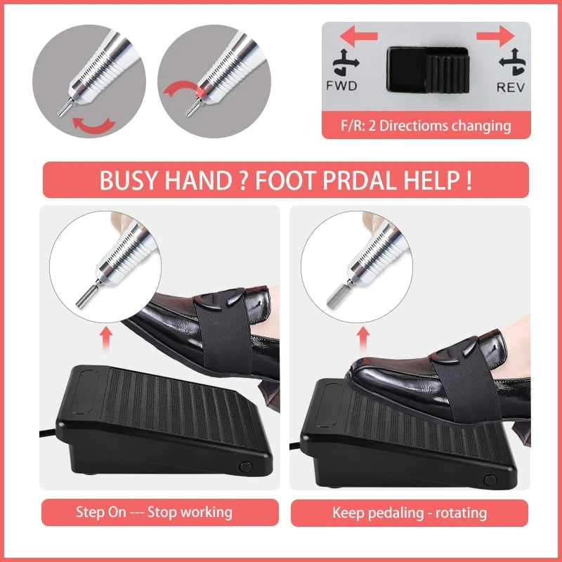35000RPM Electric Nail Drill Professional Manicure Machine Nail Sander Set Nail Drill Bit Portable Nail Salon Polisher Equipment