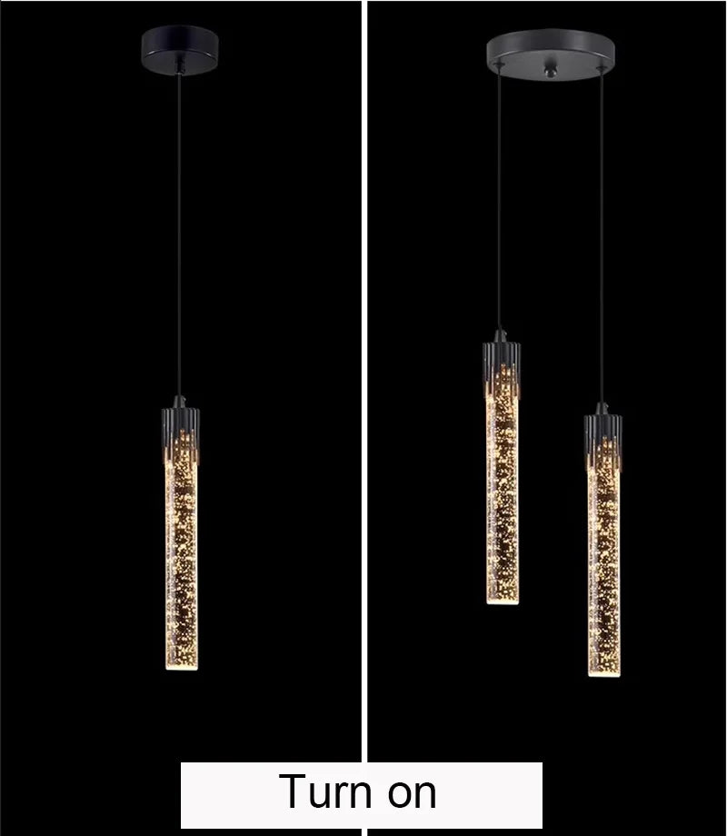 LED Pendant Lights Indoor Lighting Hanging Lamp Water Drop Bubble Crystall Bedroom Dining Room Decoration Pendente iluminação