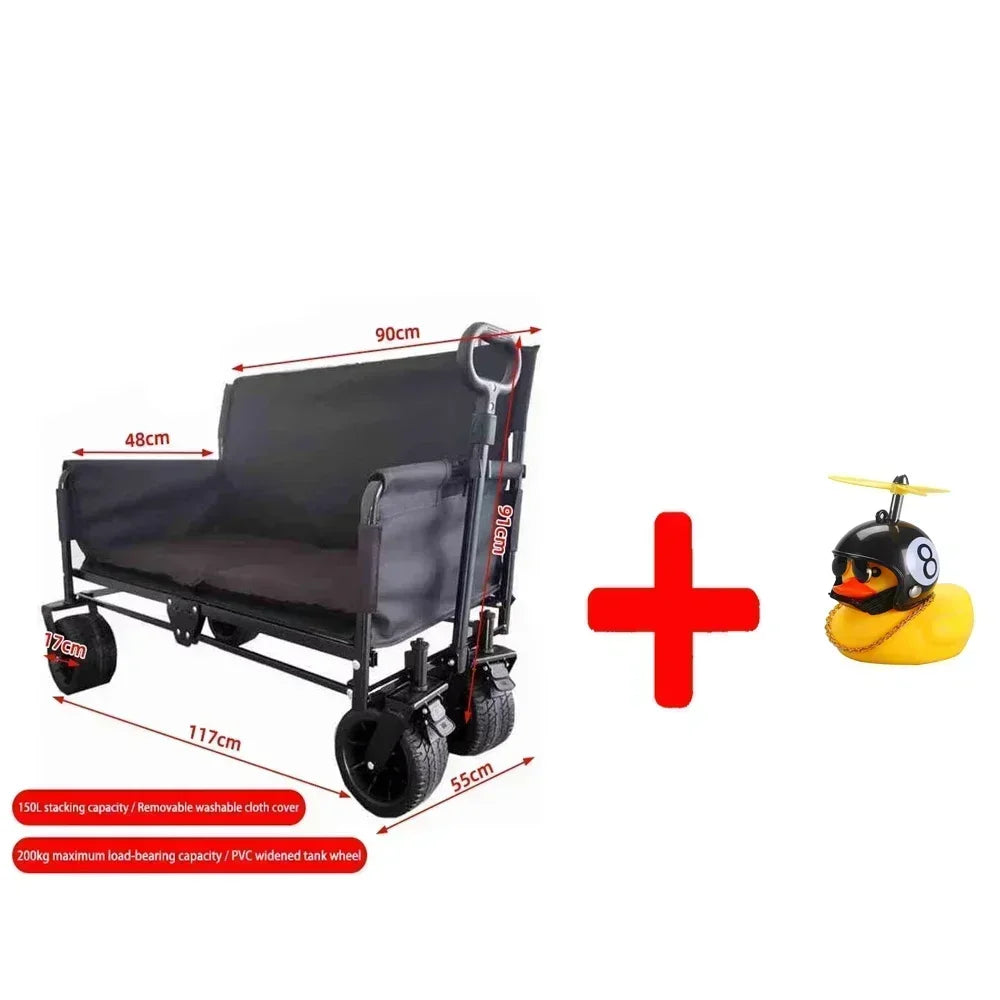Outdoor camping cart, camping trailer, foldable stall, small cart, hand pulled travel camping picnic cart