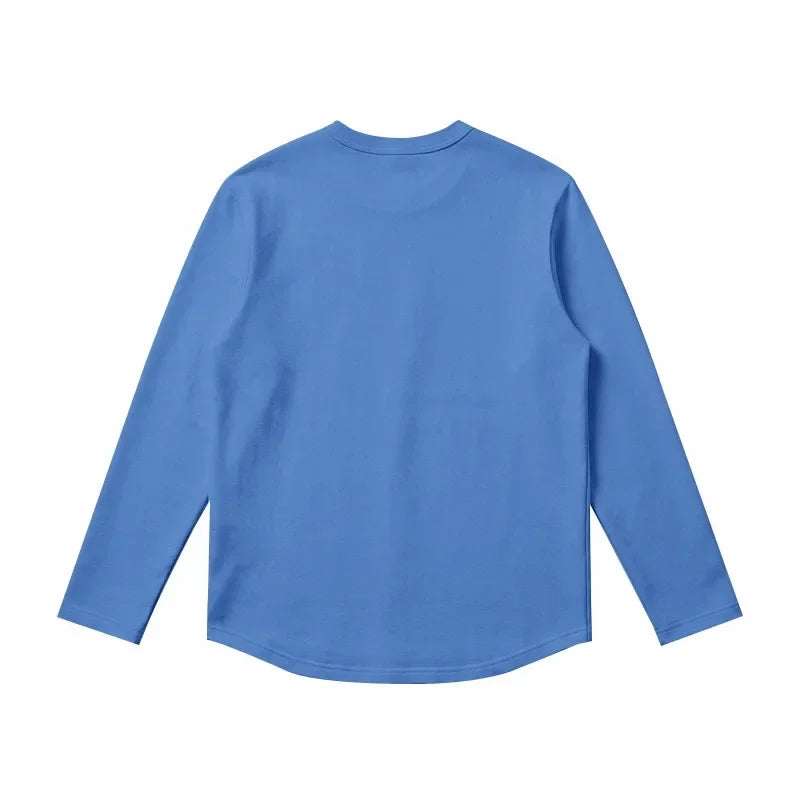 Autumn and Winter Men's Thin Casual Crew Neck Pullover Loose Versatile Breathable Commuter Long Sleeve Bottom T-Shirt
