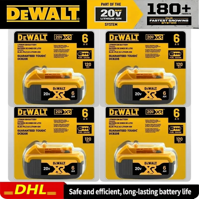 100% Original DeWalt 20V 6Ah 5Ah Battery Power Tool Replacement for DeWalt DCB206 DCB205 DCB202 DCB200 18V 20V Power Tool