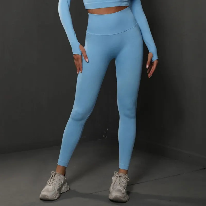Women Sport High Waist Leggings Seamless Slim Leggings Gym Workout Female Tights High Elastic Butt Liftting Yoga Fitness Pants