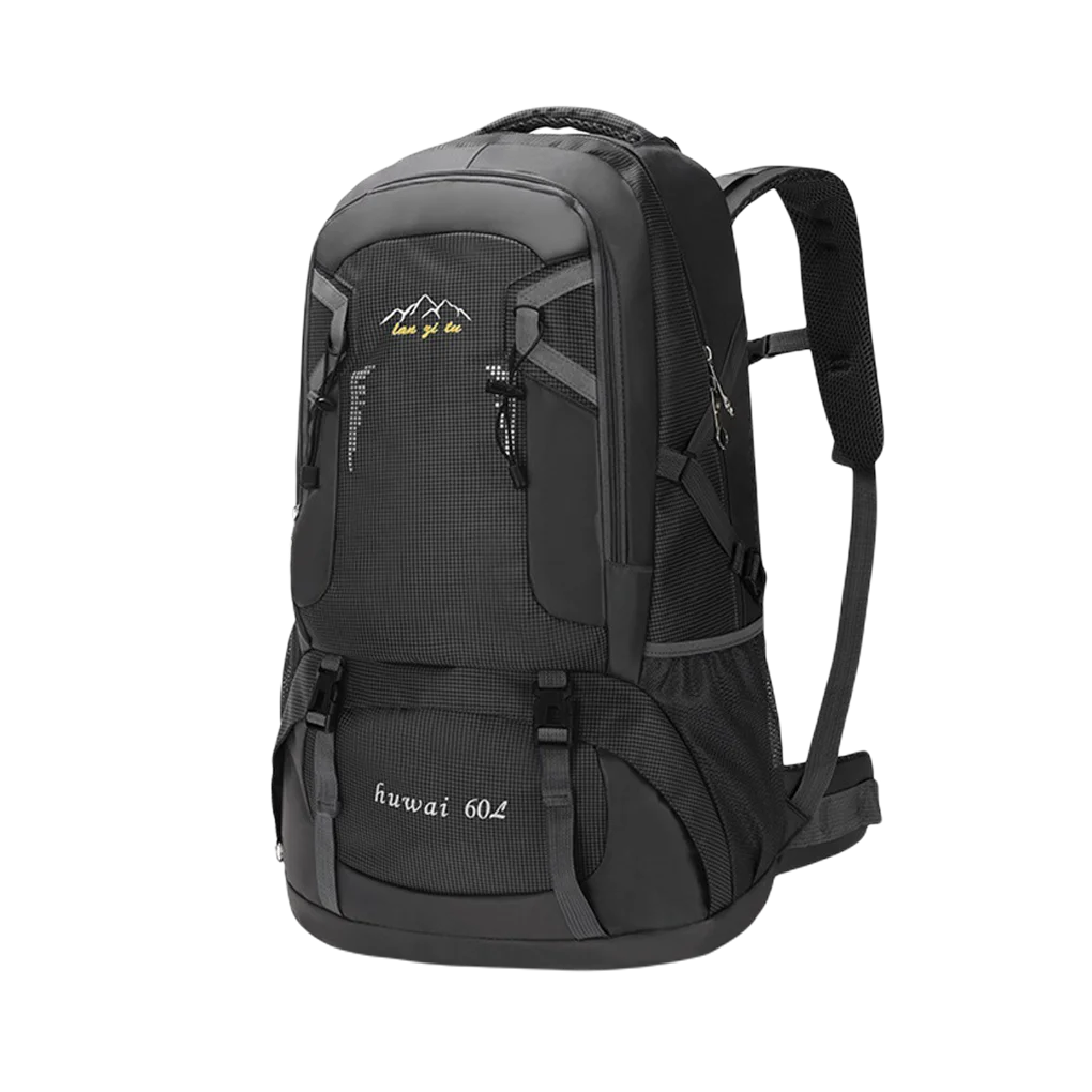 60L Backpack Outdoor Large Capacity Waterproof Rucksack Climbing Pack Zippered Portable Lightweight Bag