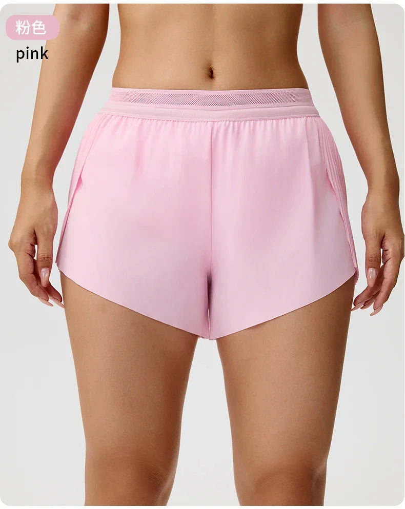 Breathable Fitness Shorts Women's Summer Cooling Tennis Yoga Pants Hidden Pocket Quick-drying Sports Fitness Shorts