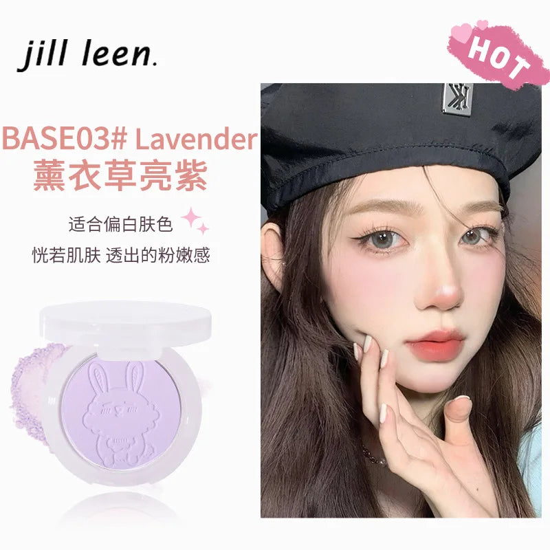 JILL LEEN Monochrome Colorful Soft Mist Blush Disc Highlight Grooming Peach Gills Purple Matte Brightening Expansion Color