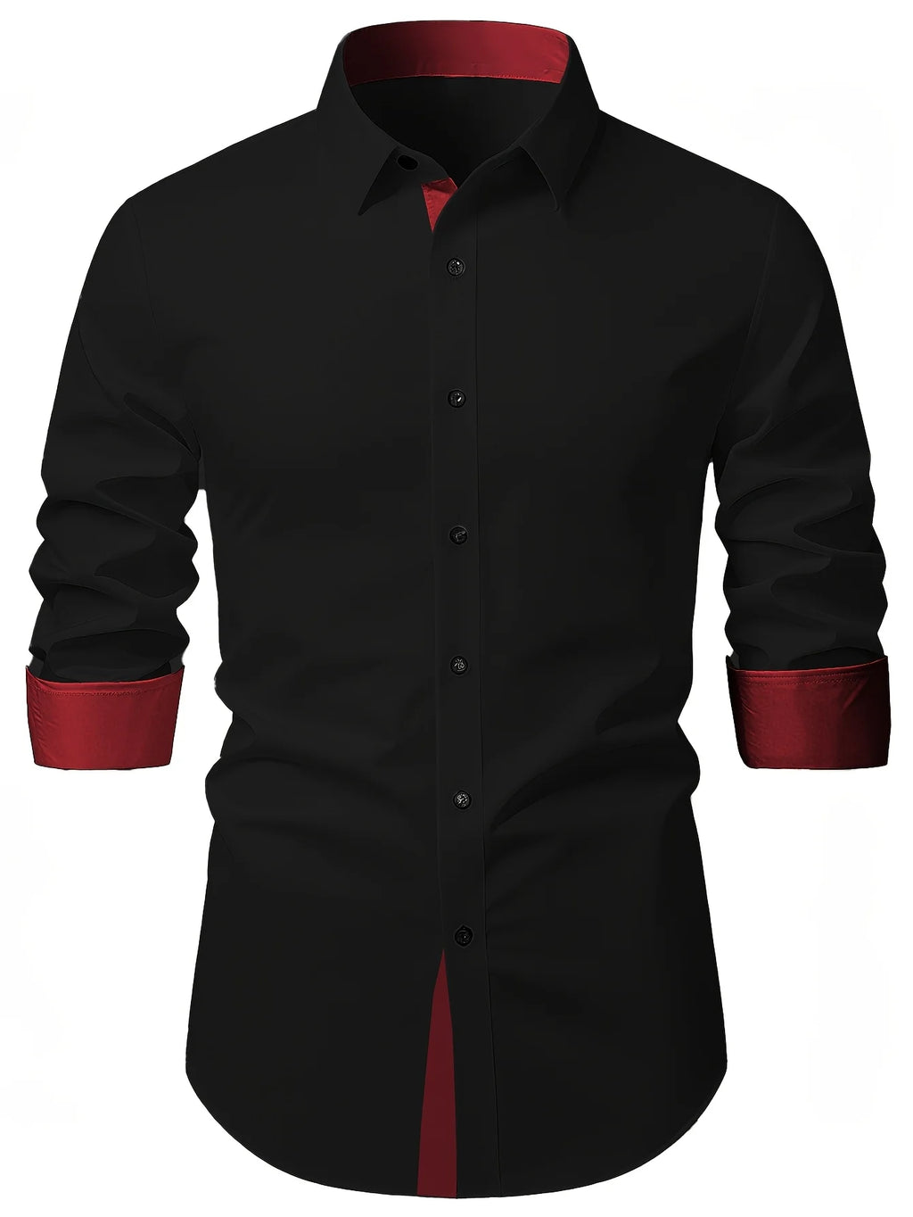 Men's Shirt Brand New Solid Color Long Sleeve Smart Casual Black Elastic Male Business Shirts