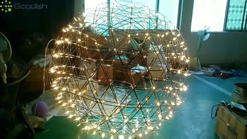 Modern Minimalist Stainless Steel Spark Ball LED Pandent Lights Art Creative Lamps for Chidren's Room Home Decoration Chandelier