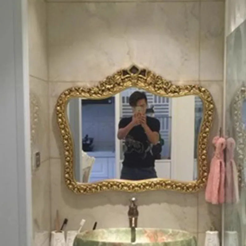 Bathroom Vanity Mirror Wall Unique European Creative Aesthetic Save Space Mirror Modern Simple Espejo Pared House Decoration