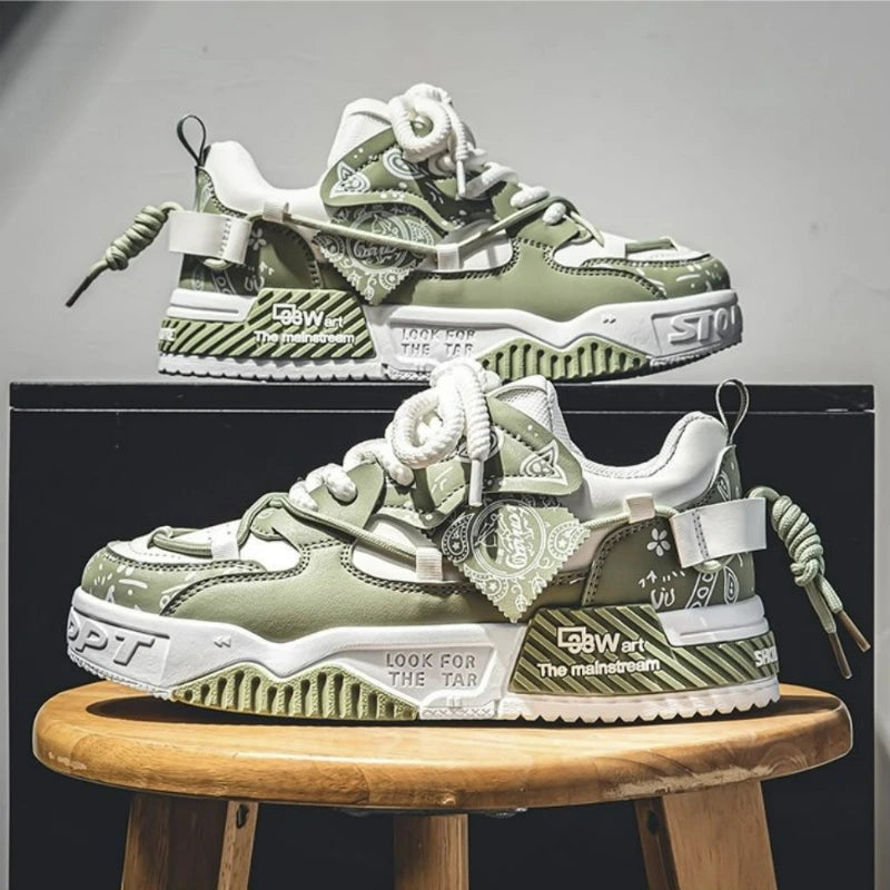 Fashion Skate Shoes Men's Sneakers Breathable Lightweight Running Outdoor Mesh Casual footwears Male Lace Up Vulcanized Flats