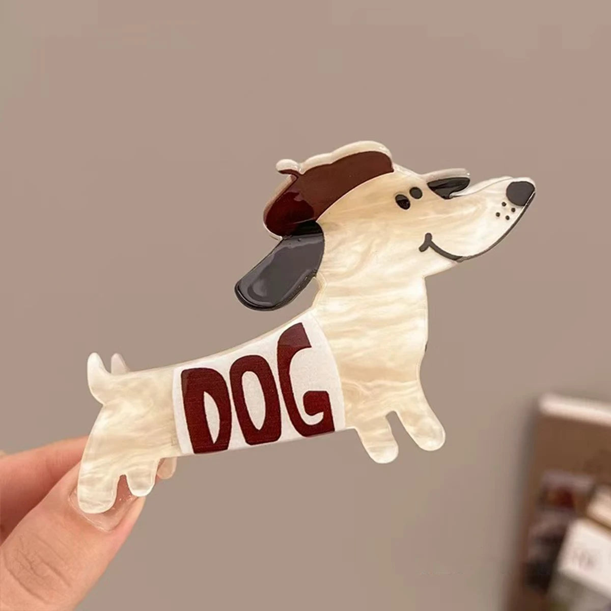 1pc Cute cartoon Puppy Kitten Acetate Hairpin Lady Back of Head Hairpin Grab Shark Clip Headdress