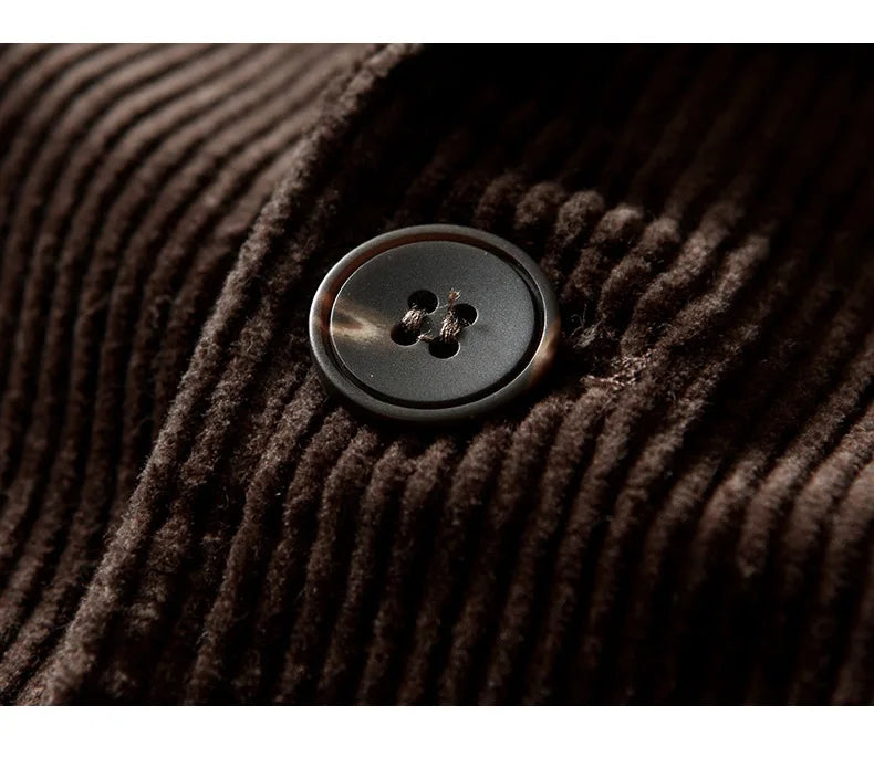 Autumn Casual Blazers for Men Daily Commute Suit Male Pure Cotton Corduroy Gray Single Breasted Suit Jackets Man Simle Coats