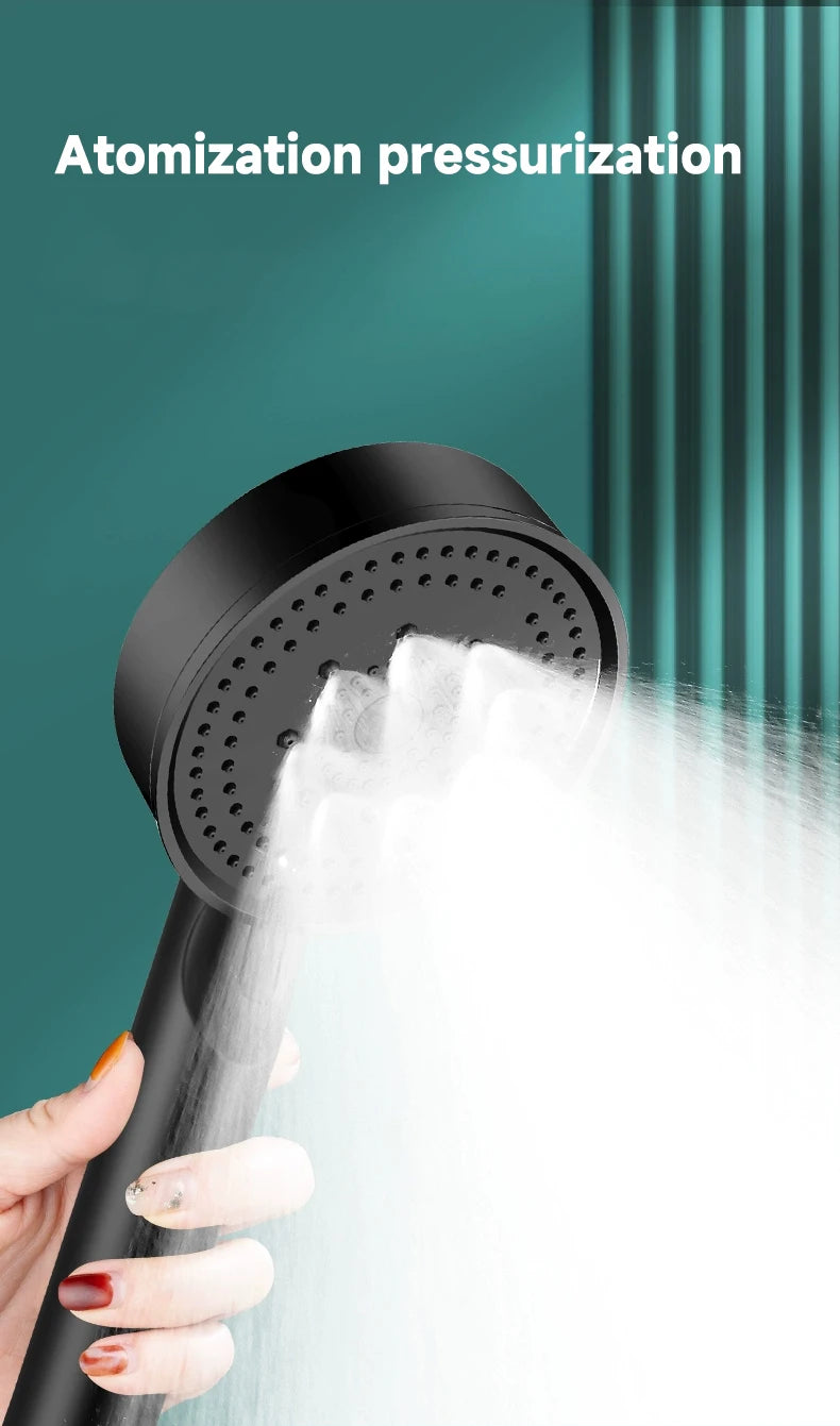 5 Modes Pressure Boost Shower Head Multifunction Adjustable Large Water Shower Nozzle Massage Bathroom Accessory
