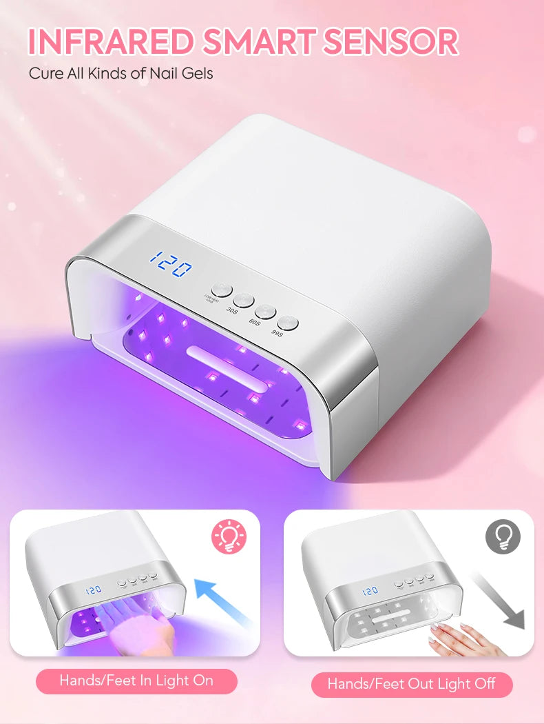 36LEDs UV Nail Lamp Large Space Nail Dryer With Smart Sensor 168 W Professional UV Lamp For Nails Manicure Equipment