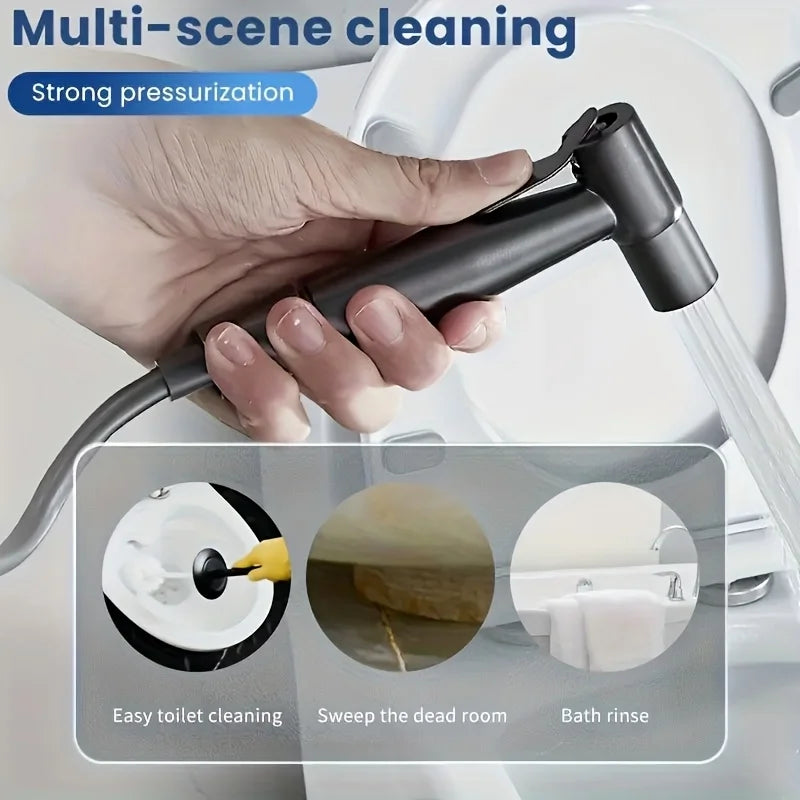 Stainless Steel Nozzle Bidet Handheld Toilet Companion Set Wall Mounted One in Two Out Angle Valve Kit Bathroom Accessories