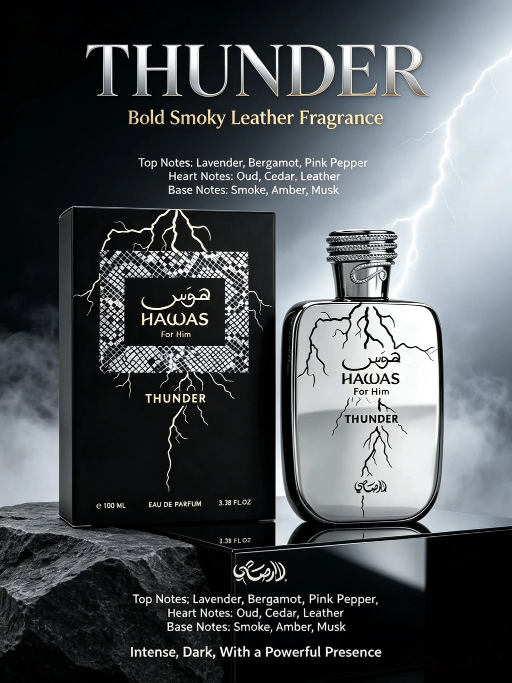 Men's Perfume RASASI Hawas Men and Women EDP, High-Quality Women's Perfume Full Series