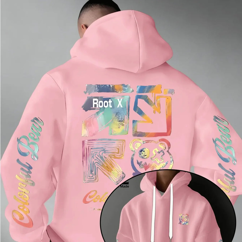 Men's Rainbow Graffiti Graphic Hoodie