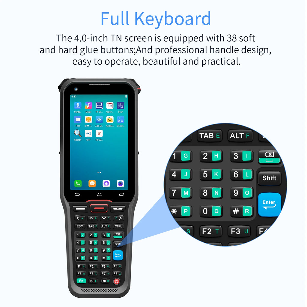 Rugged Android PDA Barcode Scanning UHF RFID Reader Warehouse Handheld Data Collector Terminal